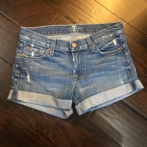7 for all mankind jean shorts